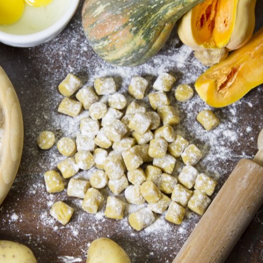 pumpkin gnocchi and ingredients